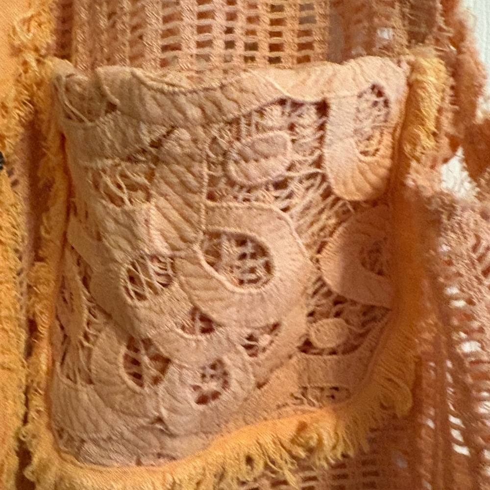 POL Peach Crochet Lace Button-Front Vest - Picture 3 of 11